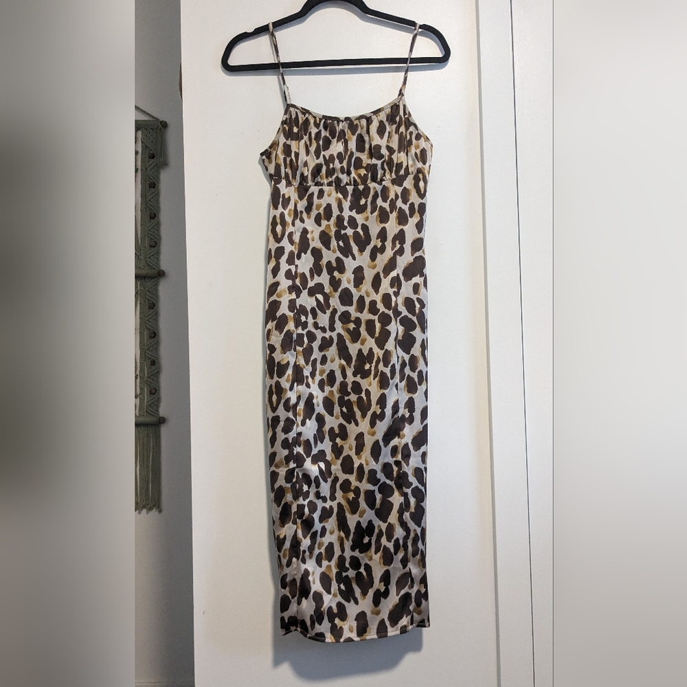 Silky Maxi Leopard Slip Dress - Picture 5 of 9